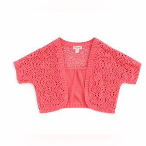 Cat & Jack Coral Crochet Cardigan XL 14/16 Girls